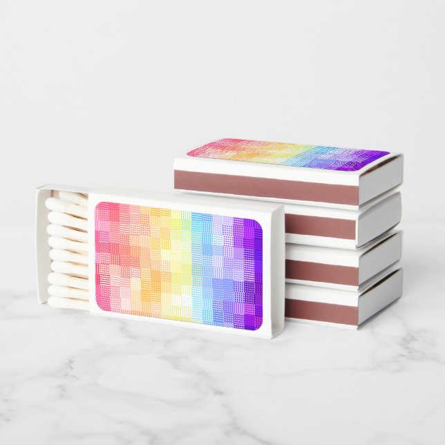 Retro Boho Funky Quirky Xenogender Plaid Pride Matchboxes (Stacked)