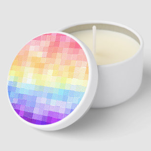 Retro Boho Funky Quirky Xenogender Plaid Pride Mini Candle Favors