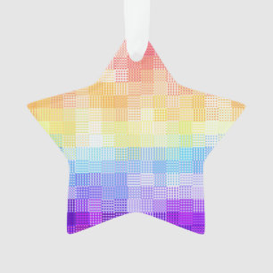 Retro Boho Funky Quirky Xenogender Plaid Pride Ornament