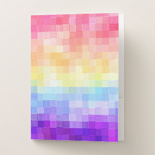 Retro Boho Funky Quirky Xenogender Plaid Pride Pocket Folder