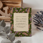 Retro Boho Green Botanical Groovy 50th Birthday Invitation<br><div class="desc">Add a retro groovy vibe to your birthday celebration with these fun boho blush,  lavender,  and green floral party invitations.</div>