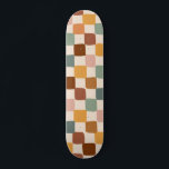 Retro Boho Groovy Checkered Colorful Bohemian 70s Skateboard<br><div class="desc">This cool skateboard featuring retro checkered pattern would make a wonderful gift for someone,  who loves boho aesthetic!</div>