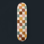 Retro Boho Groovy Checkered Colorful Bohemian 70s Skateboard<br><div class="desc">This cool skateboard featuring retro checkered pattern would make a wonderful gift for someone,  who loves boho aesthetic!</div>