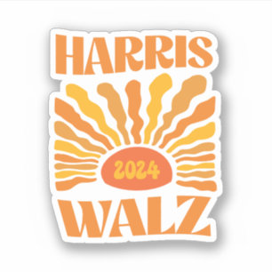 Retro Boho Harris Walz 2024 Sticker