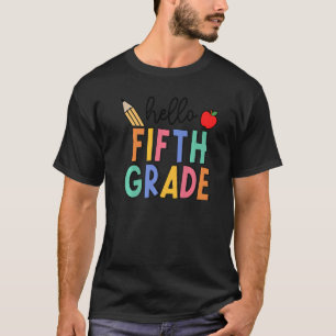 Retro Boho Hello Fifth Grade Fun 5th Grader Back T T-Shirt