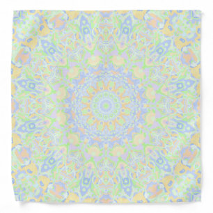 Retro Boho Hippie Vintage Trippy Pastel Mandala   Bandana