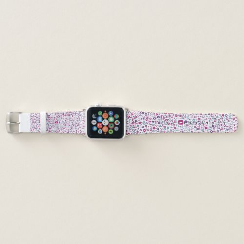Retro Boho Jewel Tone Polka Dot Abstract Pattern  Apple Watch Band