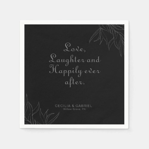 Retro Boho Love Laughter and Happily Ever After  Napkins