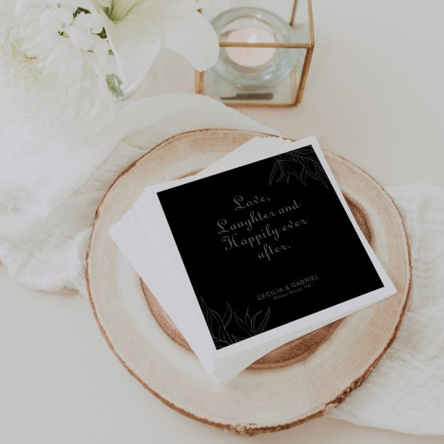 Retro Boho Love Laughter and Happily Ever After  Napkins (Creator Uploaded)