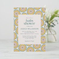 Retro Boho Mandala Floral Pastel Baby Shower  Invitation