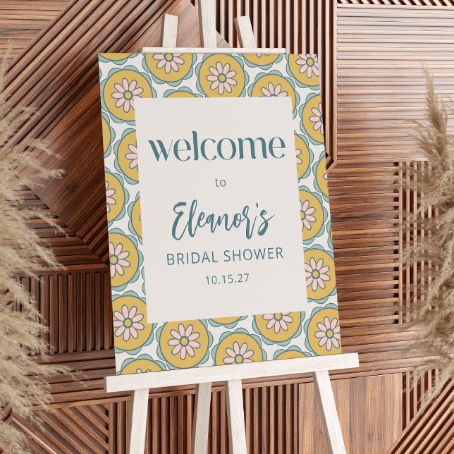 Retro Boho Mandala Floral Pastel Bridal Shower Foam Board (Creator Uploaded)