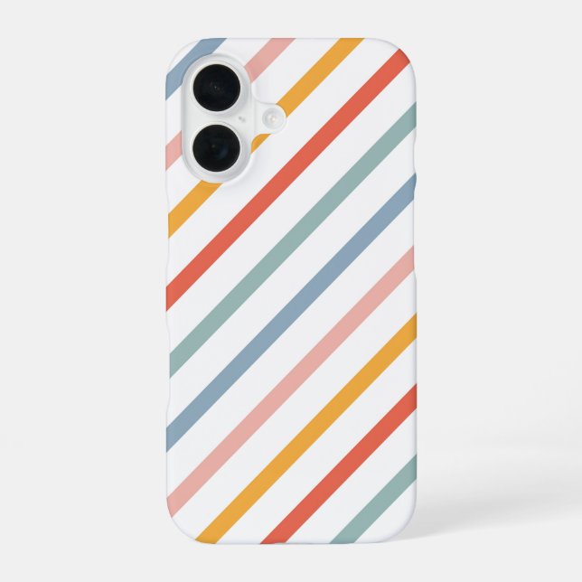 Retro Boho Multi Color Lines Iphone Case (Back)