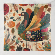 Retro Boho Patchwork Fall Turkey