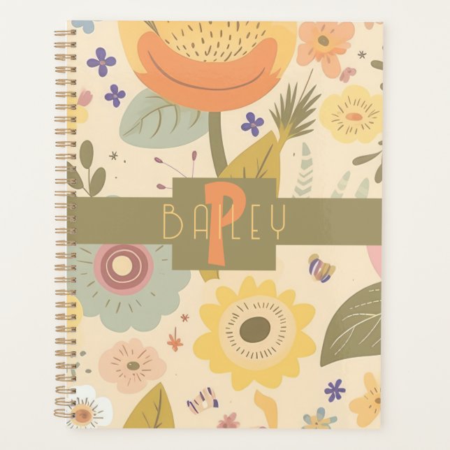 Retro Boho personalized Planner (Front)