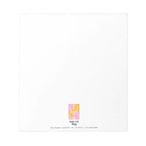 Retro Boho Pink Gold Orange Floral Notepad