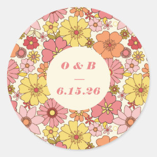 TSDTUO Save The Date Floral Stickers for 2023 Wedding Day Bride Shower  120pcs/set