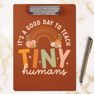 Retro Boho Preschool Teacher Quote Clipboard