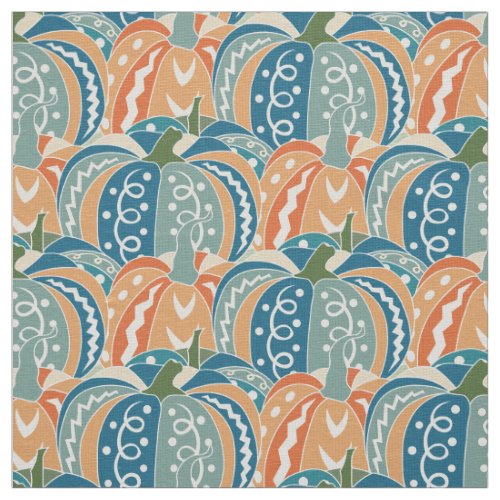 Retro Boho Pumpkin Pattern  Fabric