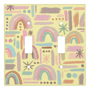 Retro Boho Rainbow Ceramic Knob Light Switch Cover