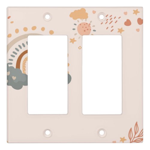 Retro Boho Rainbow Rust Baby  Light Switch Cover