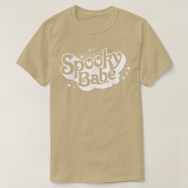 Retro Boho Style Spooky Babe Spooky Season Funny H T-Shirt (Design Front)