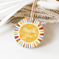 Retro Boho Sun Burst Thank You Favor Tags