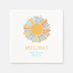 Retro Boho Sun Here Comes The Sun Napkins