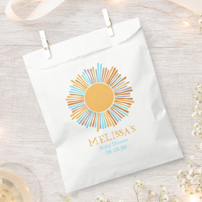 Retro boho sun here comes the sun thank you favor bag (Creator Uploaded)