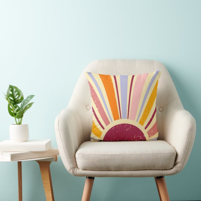 Retro boho sun  throw pillow (Chair)