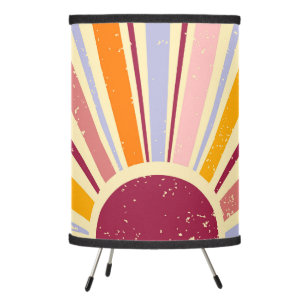 Retro boho sun tripod lamp