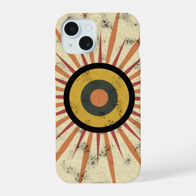 Retro Boho Sunburst Design Iphone Case (Back)