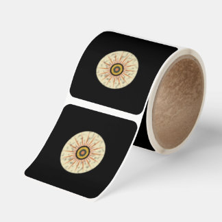 Retro Boho Sunburst Design Square Sticker