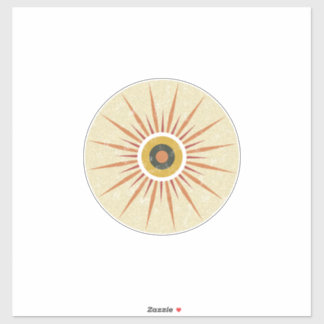 Retro Boho Sunburst Design Sticker