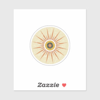 Retro Boho Sunburst Design Sticker