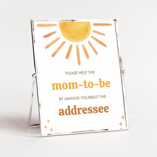 Retro Boho Sunshine Baby Shower Envelop Station Poster