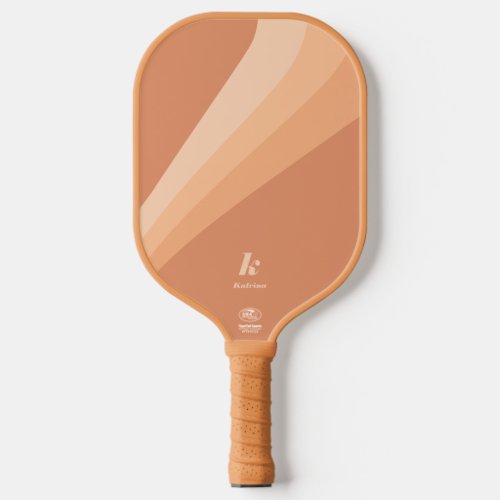 Retro Boho Tan Terracotta Wave Personalized Pickleball Paddle