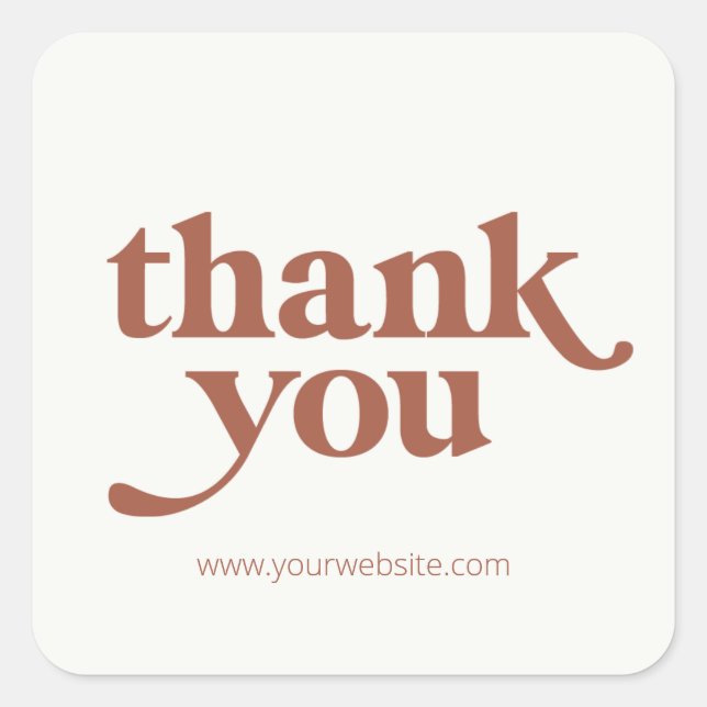 Retro Boho Thank You Small Business Stickers (Front)