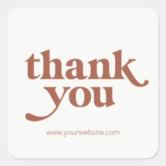 Retro Boho Thank You Small Business Stickers
