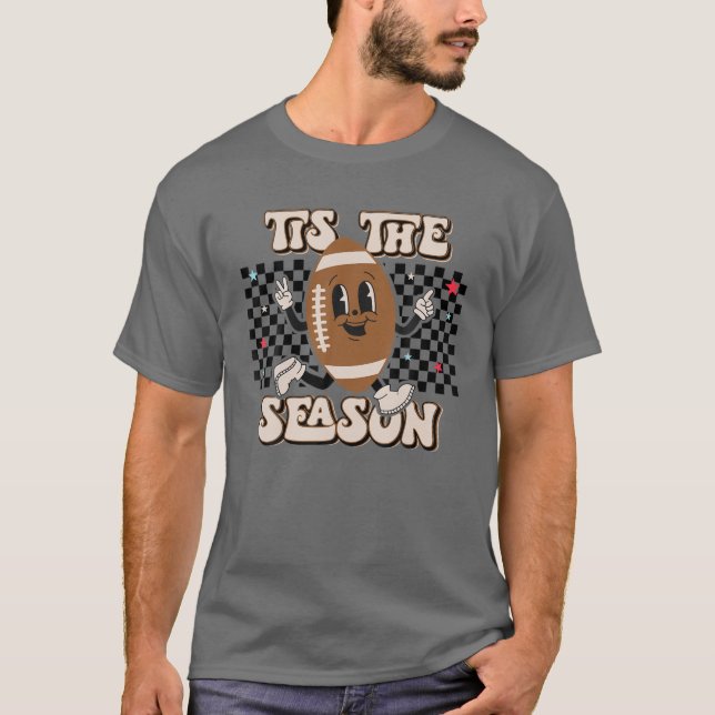 Retro Boho Tis The Season Football Mom Football Ga T-Shirt (Front)