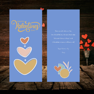Retro Boho Valentines Day Flat Card