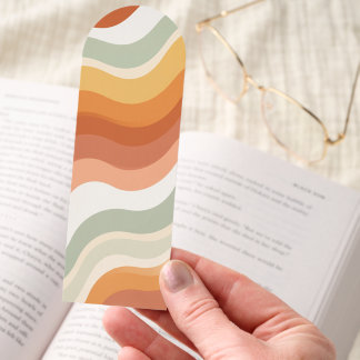 Retro Boho Waves Arched Bookmark
