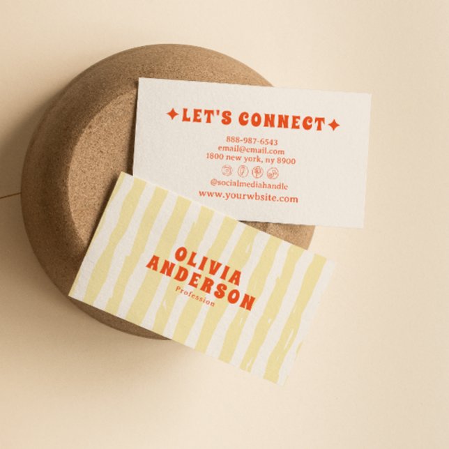 Retro Bold 70's Boho Groovy Funky Unique Trendy Business Card (Creator Uploaded)