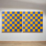 Retro Bold Blue & Yellow Checkered  Vibrant  Ceramic Tile<br><div class="desc">Brighten your space with this retro bold blue and yellow checkered ceramic tile. Featuring a playful checkerboard design,  it adds a pop of color perfect for spring,  summer,  fall,  or winter. Ideal for kitchens,  bathrooms,  or accent walls,  this eye-catching tile brings timeless charm to any home decor style.</div>