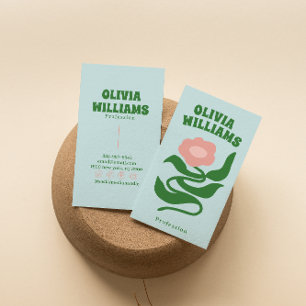 Retro Bold Boho Groovy Floral Trendy Funky Business Card