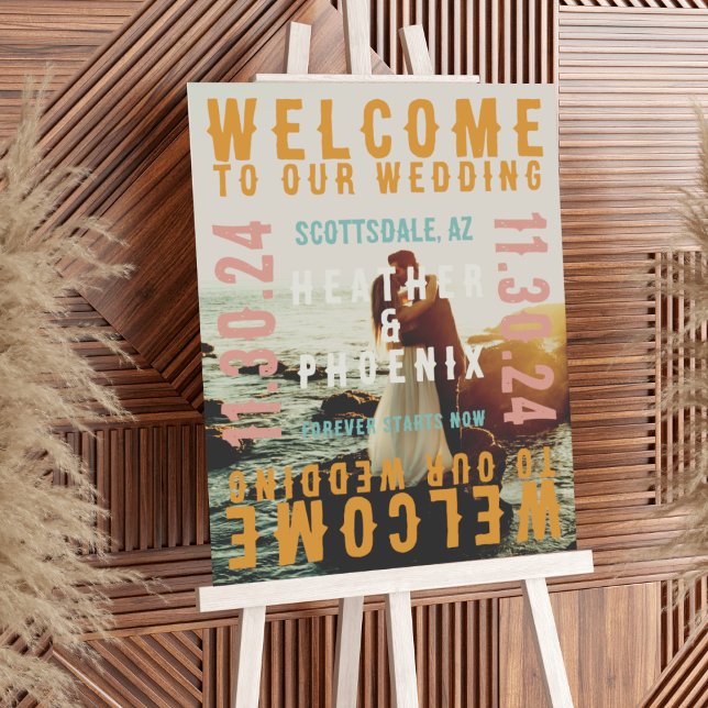 Retro Bold Bright Typography Photo Welcome Sign (Creator Uploaded)