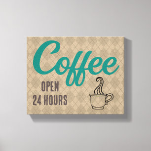 Retro Bold Coffee Shop Diner Sign Art 