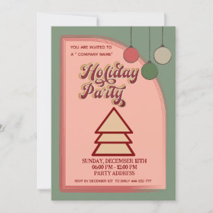 Retro bold colorful fun company  party  invitation