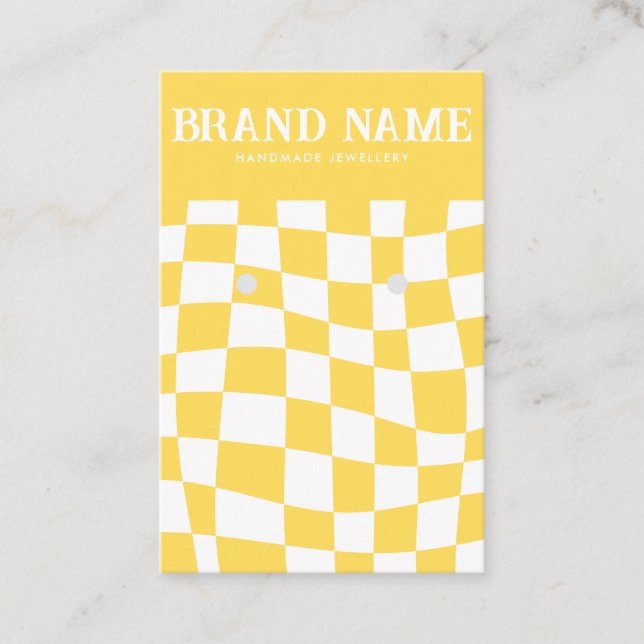 Retro Bold Earrings Display Card Yellow  (Front)