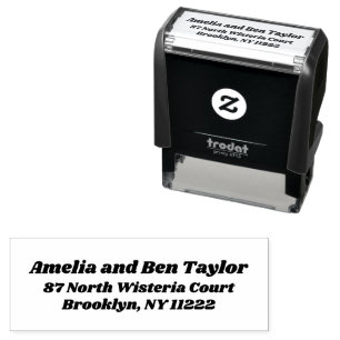 Retro Bold Groovy Typography Couple Return Address Self-inking Stamp