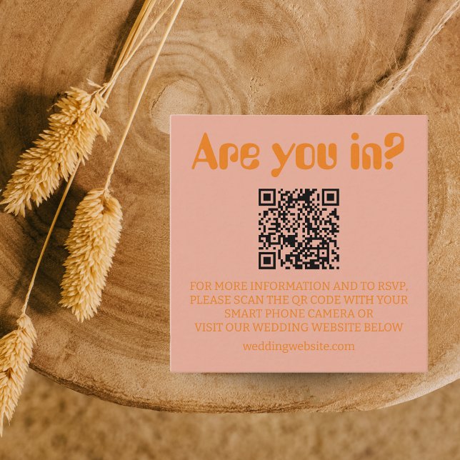 Retro Bold Groovy Wedding RSVP  Enclosure Card (RSVP retro card)